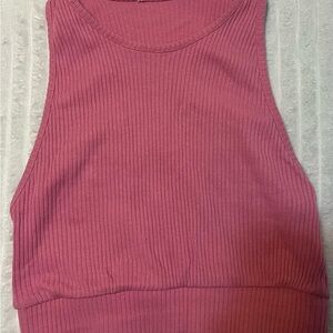 Women's Ribbed Pink Tank Top